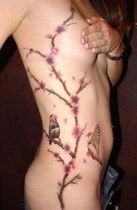 Cherry Blossom And Birds Tats